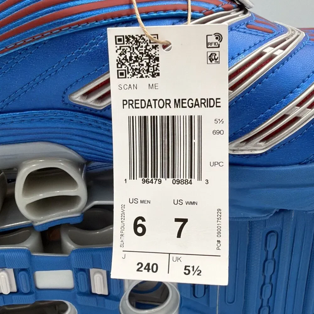 Adidas Men's Predator Megaride Metallic Blue Lifestyle New Shoes JI3515 size 6